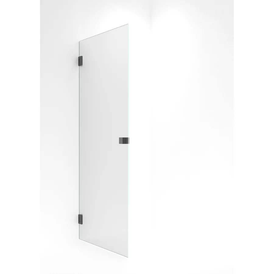 Dusjdør rett EMIL 50 50x200cm klart glass, børstet grå